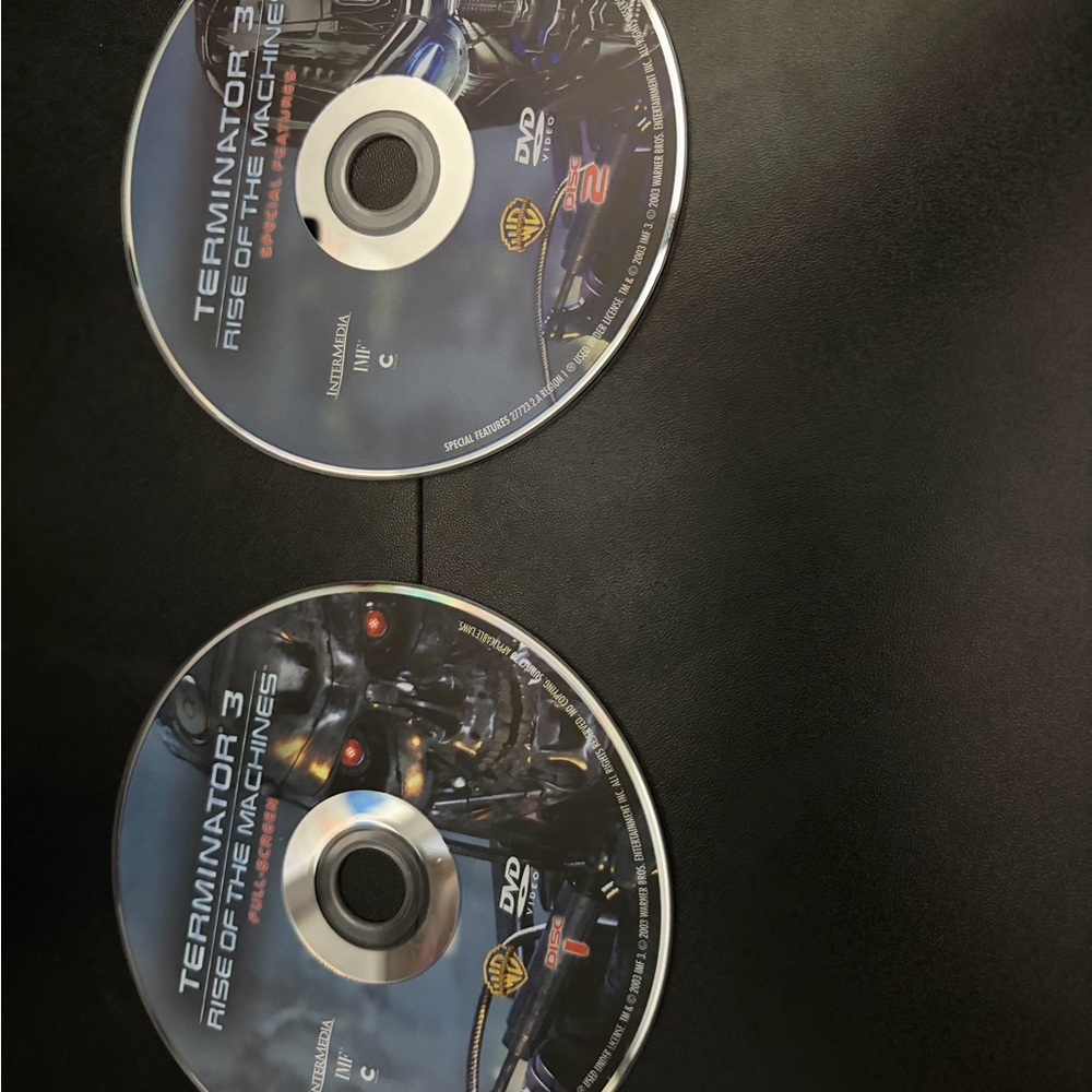 Warner Bros. Terminator 3 DVDs with Blue and Black Disc Art (Pair)